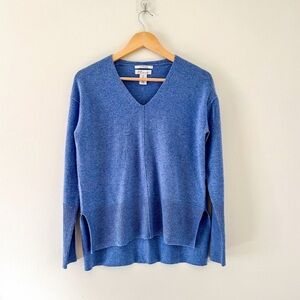 Nordstrom Signature Women's Blue V-Neck Sweater
